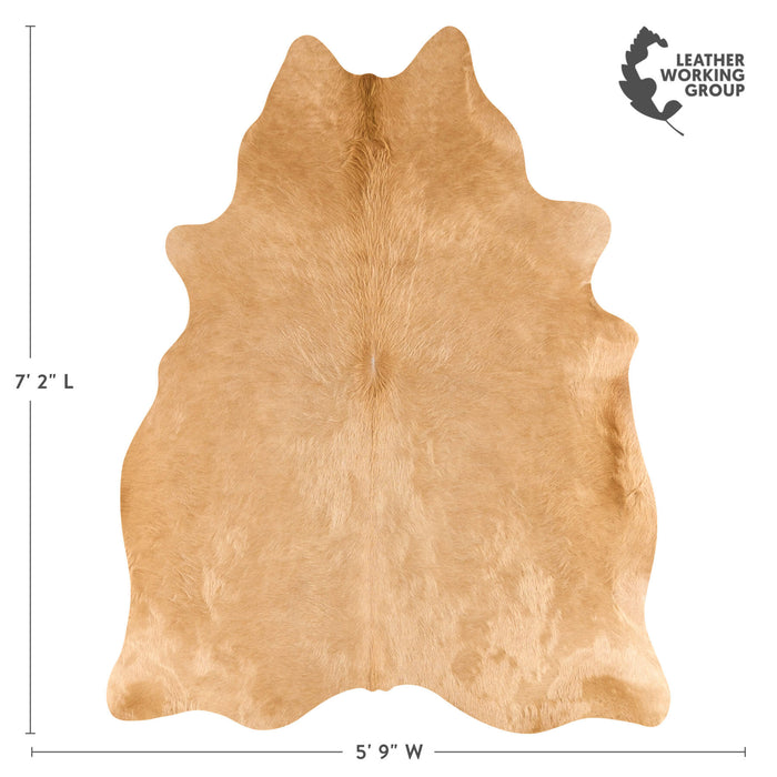 Brazilian Beige Cowhide Rug Size 7'2" L x 5'9" W 2686