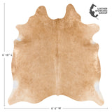 Brazilian Beige Cowhide Rug Size 6'10" L x 6'6" W 2689