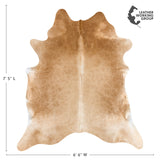 Brazilian Beige Cowhide Rug Size 7'5" L x 6'6" W 2690