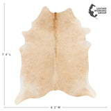 Brazilian Beige Cowhide Rug Size 7'4" L x 6'2" W 2691