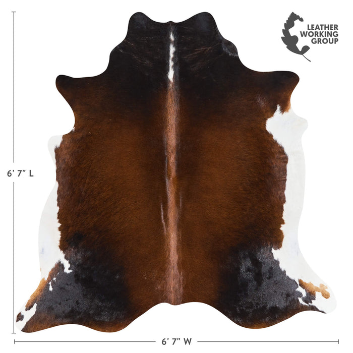 Brazilian Mahogany Cowhide Rug Size 6'7" L x 6'7" W 2698