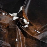 Brazilian Chocolate and White Cowhide Rug Size 7'3" L x 5'10" W 2703