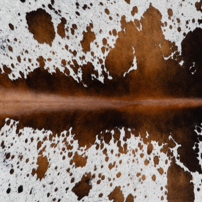 Brazilian Chocolate and White Cowhide Rug Size 8'0" L x 7'4" W 2711