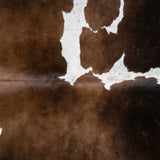Brazilian Chocolate and White Cowhide Rug Size 7'9" L x 7'2" W 2712