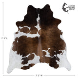 Brazilian Chocolate and White Cowhide Rug Size 7'9" L x 7'2" W 2712