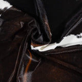 Brazilian Chocolate and White Cowhide Rug Size 7'8" L x 7'0" W 2715