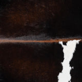 Brazilian Chocolate and White Cowhide Rug Size 7'8" L x 7'0" W 2715