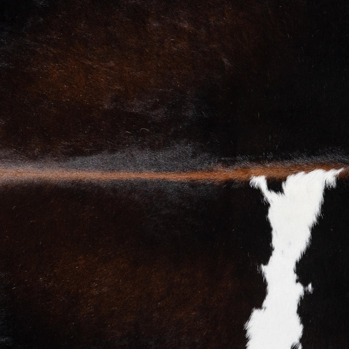 Brazilian Chocolate and White Cowhide Rug Size 7'8" L x 7'0" W 2715