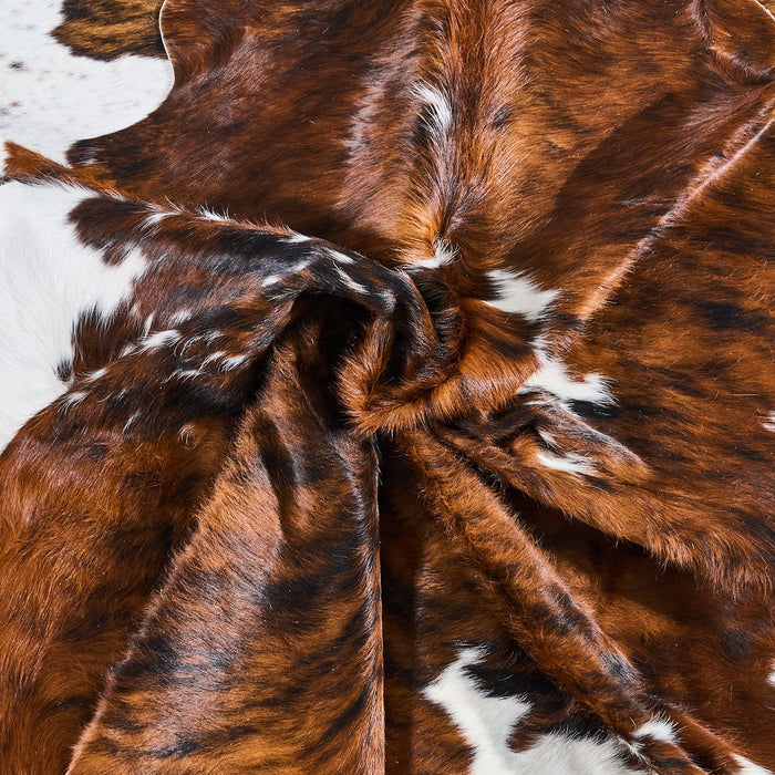 Tricolor Brindle Mix Cowhide Rug Size 6'11" L x 6'6" W 2803
