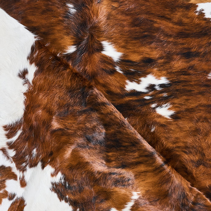Tricolor Brindle Mix Cowhide Rug Size 6'11" L x 6'6" W 2803