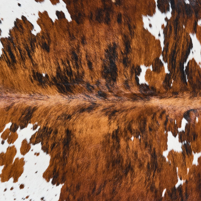 Tricolor Brindle Mix Cowhide Rug Size 7'8" L x 6'10" W 2807