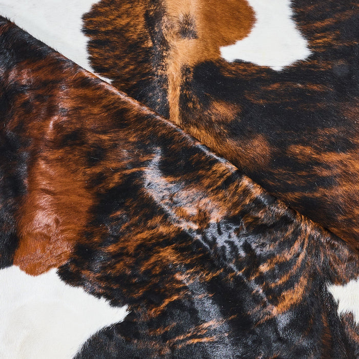 Dark Tricolor Cowhide Rug Size 8'9" L x 7'6" W 2809