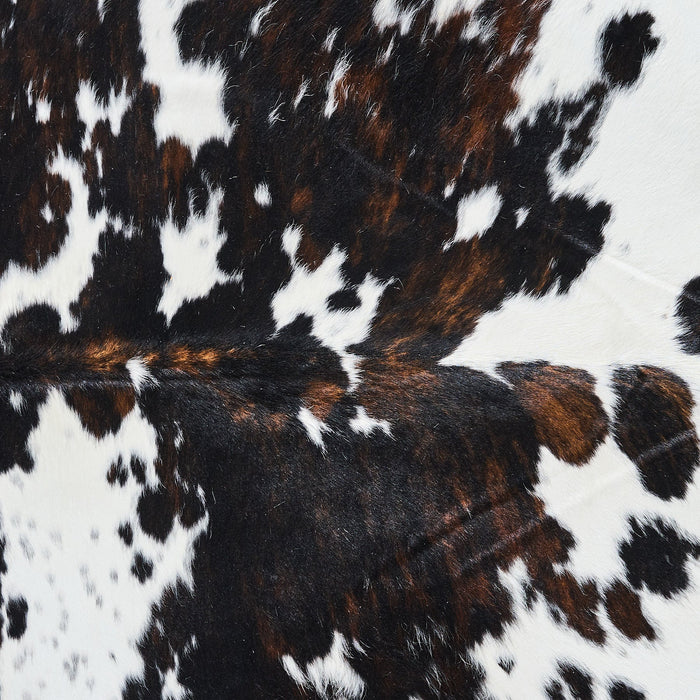 Dark Tricolor Cowhide Rug Size 7'7" L x 6'7" W 2811