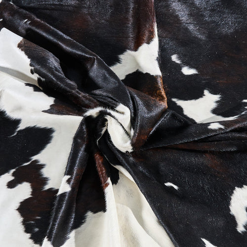Dark Tricolor Cowhide Rug Size 8'0" L x 6'9" W 2819