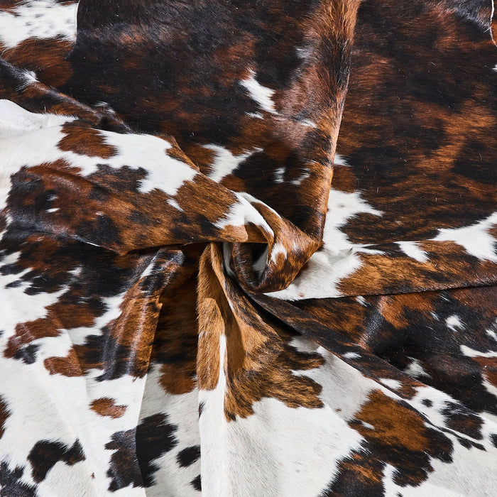 Tricolor Cowhide Rug Size 7'4" L x 6'9" W 2821