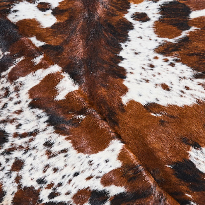 Tricolor Cowhide Rug Size 7'10" L x 7'1" W 2822