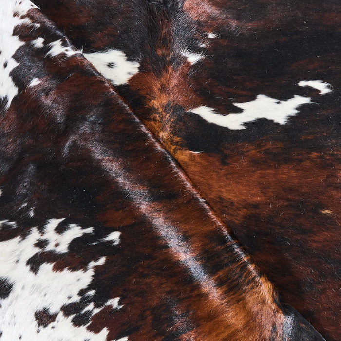 Dark Tricolor Cowhide Rug Size 7'5" L x 6'9" W 2826
