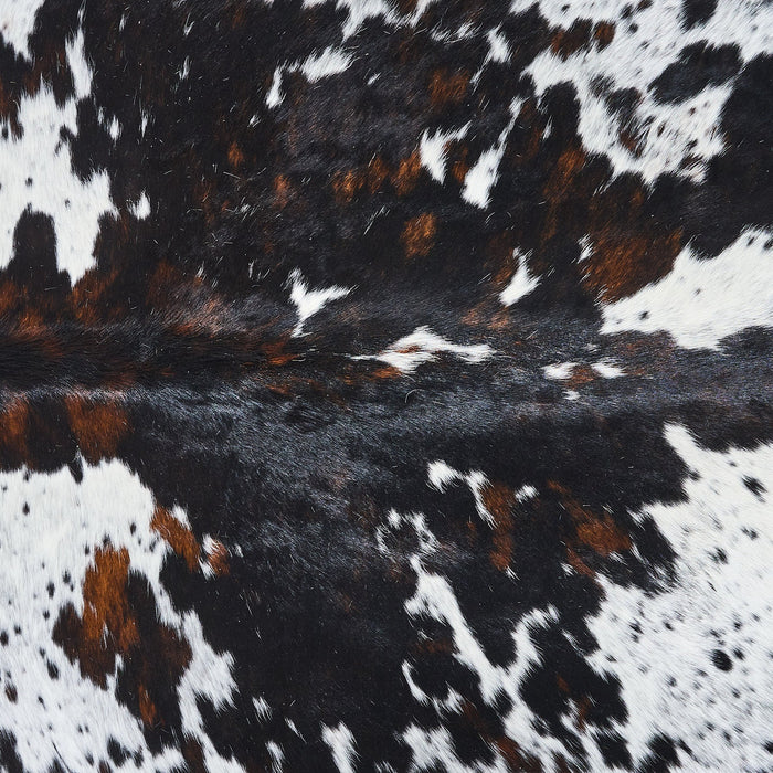 Dark Tricolor Cowhide Rug Size 8'0" L x 6'8" W 2829