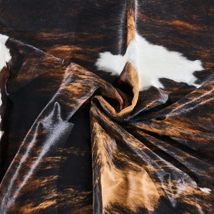 Dark Tricolor Cowhide Rug Size 7'6" L x 6'10" W 2838