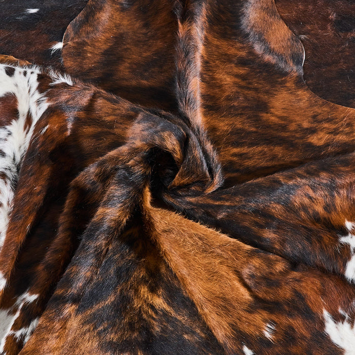 Tricolor Brindle Mix Cowhide Rug Size 6'11" L x 6'6" W 2840