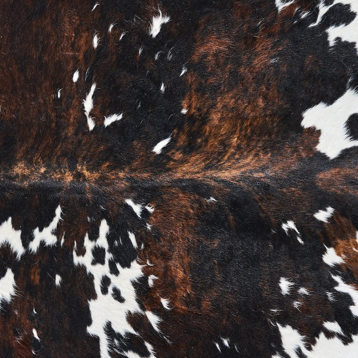 Dark Tricolor Cowhide Rug Size 7'9" L x 6'6" W 2841