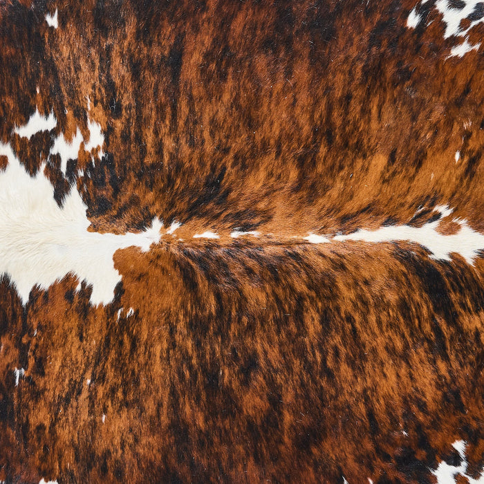 Tricolor Brindle Mix Cowhide Rug Size 7'3" L x 6'7" W 2844