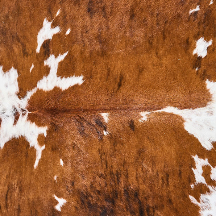 Tricolor Brindle Mix Cowhide Rug Size 7'4" L x 6'9" W 2845