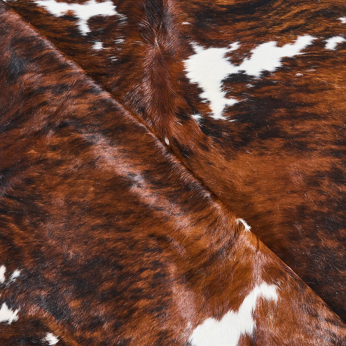 Tricolor Brindle Mix Cowhide Rug Size 7'9" L x 5'11" W 2848