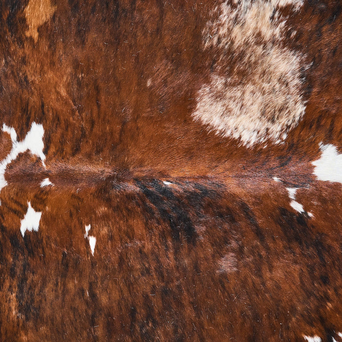 Tricolor Brindle Mix Cowhide Rug Size 7'0" L x 5'9" W 2849
