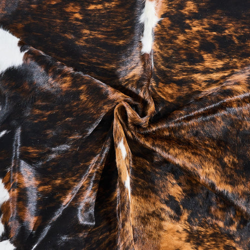 Dark Tricolor Cowhide Rug Size 7'9" L x 5'10" W 2858
