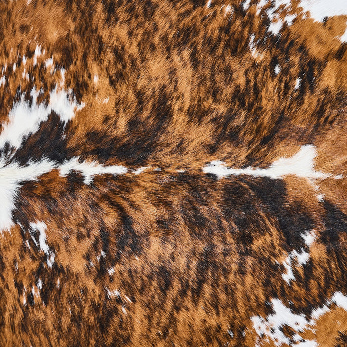Tricolor Brindle Mix Cowhide Rug Size 7'5" L x 6'6" W 2862
