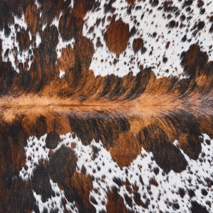 Dark Tricolor Cowhide Rug Size 7'10" L x 6'10" W 2863