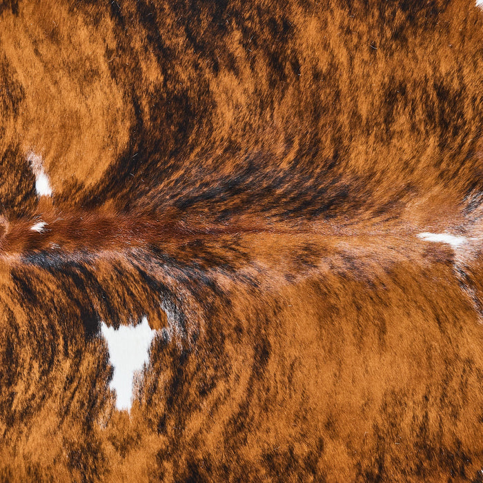 Tricolor Brindle Mix Cowhide Rug Size 7'9" L x 6'10" W 2865