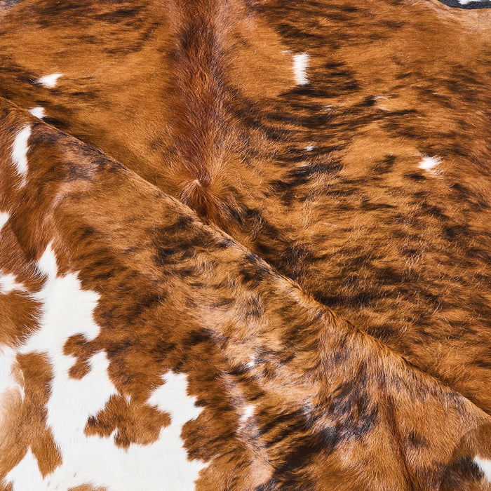 Tricolor Brindle Mix Cowhide Rug Size 7'9" L x 6'9" W 2868