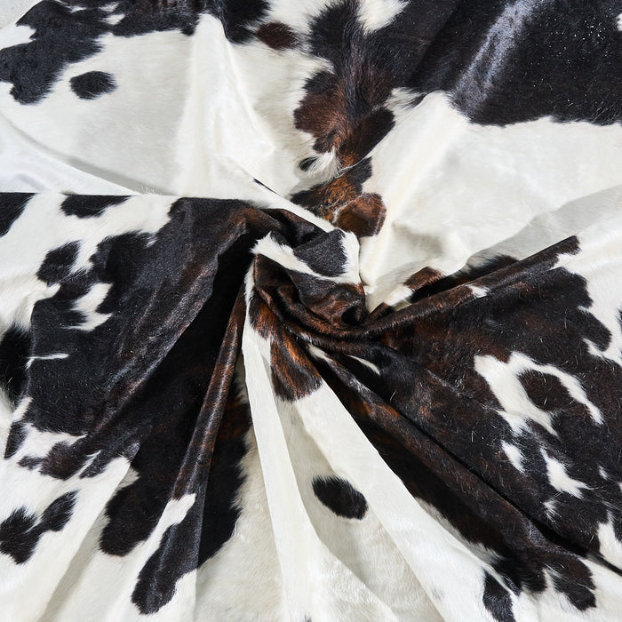 Dark Tricolor Cowhide Rug Size 8'10" L x 7'6" W 2869