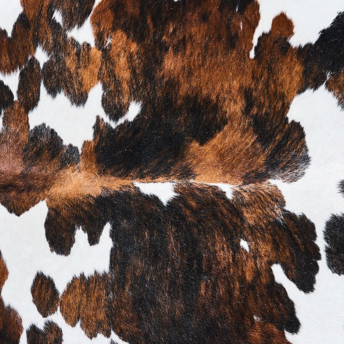 Dark Tricolor Cowhide Rug Size 7'8" L x 6'6" W 2871