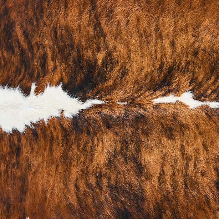 Tricolor Brindle Mix Cowhide Rug Size 7'8" L x 6'8" W 2873