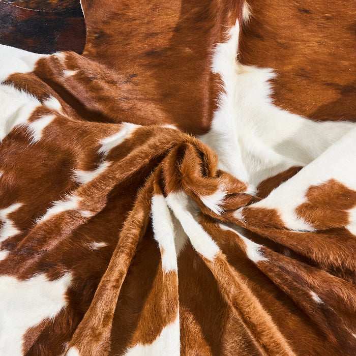 Tricolor Cowhide Rug Size 7'7" L x 6'10" W 2874