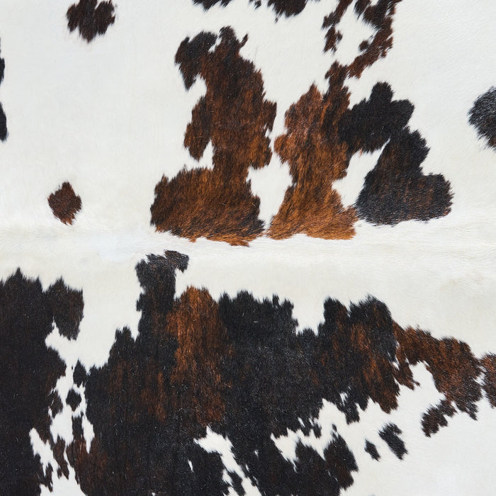 Dark Tricolor Cowhide Rug Size 7'4" L x 6'5" W 2879