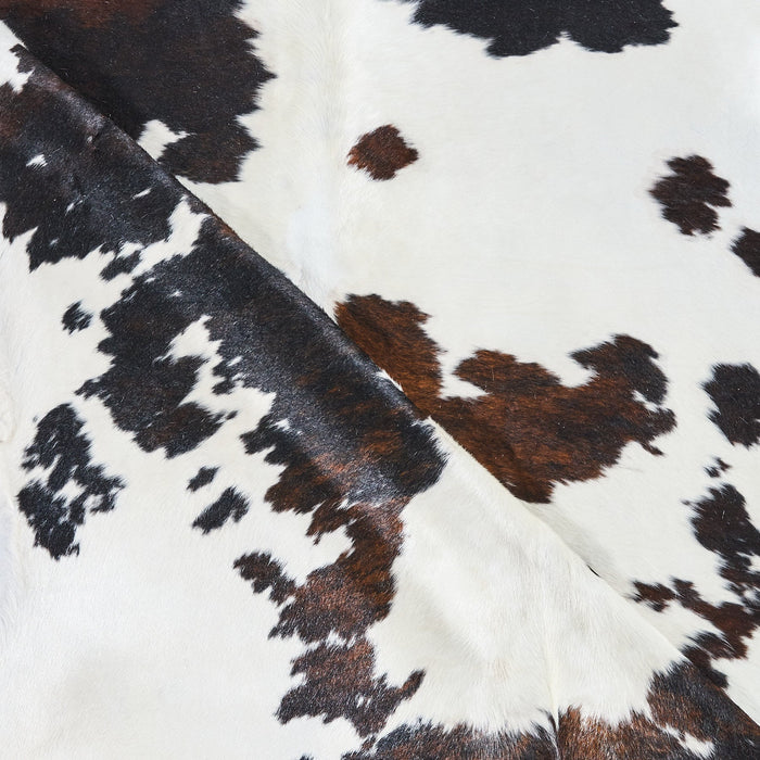 Dark Tricolor Cowhide Rug Size 7'4" L x 6'5" W 2879