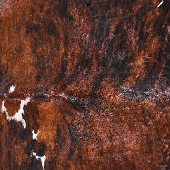 Tricolor Brindle Mix Cowhide Rug Size 7'9" L x 6'9" W 2882