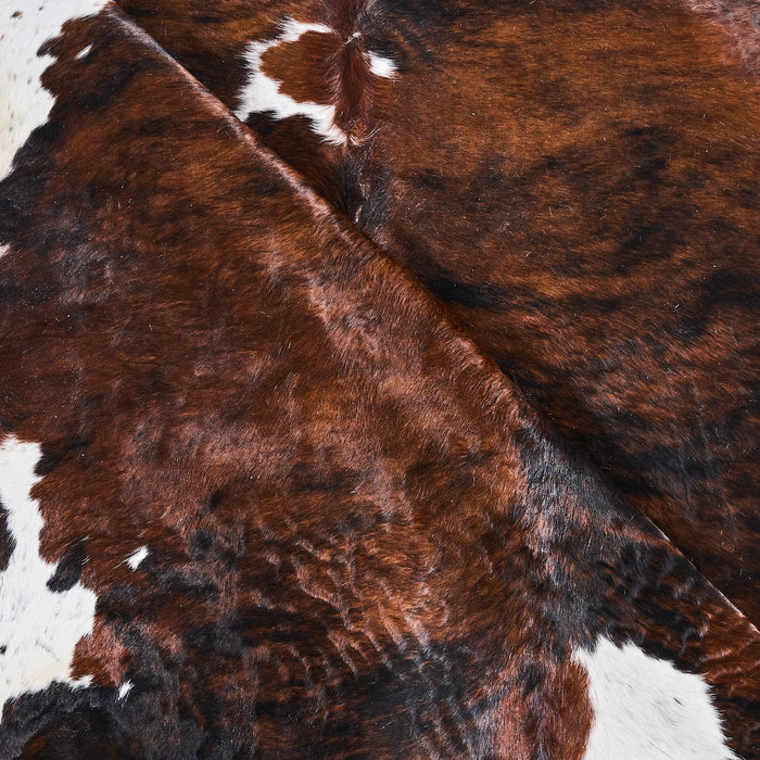 Tricolor Brindle Mix Cowhide Rug Size 7'9" L x 6'9" W 2882