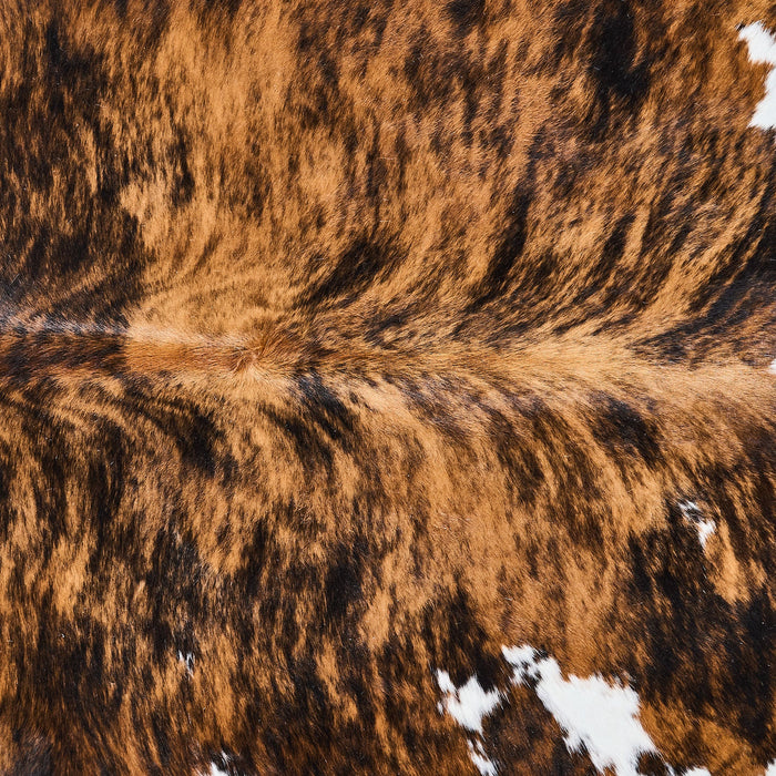 Tricolor Brindle Mix Cowhide Rug Size 8'1" L x 7'2" W 2883