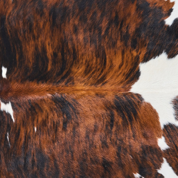 Tricolor Brindle Mix Cowhide Rug Size 7'8" L x 6'11" W 2890