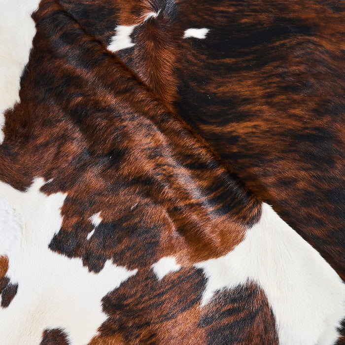 Tricolor Brindle Mix Cowhide Rug Size 7'8" L x 6'11" W 2890
