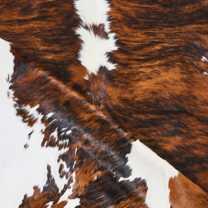Tricolor Brindle Mix Cowhide Rug Size 7'0" L x 6'4" W 2893