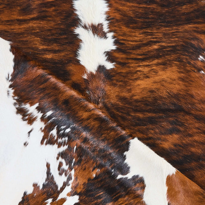 Tricolor Brindle Mix Cowhide Rug Size 7'0" L x 6'4" W 2893