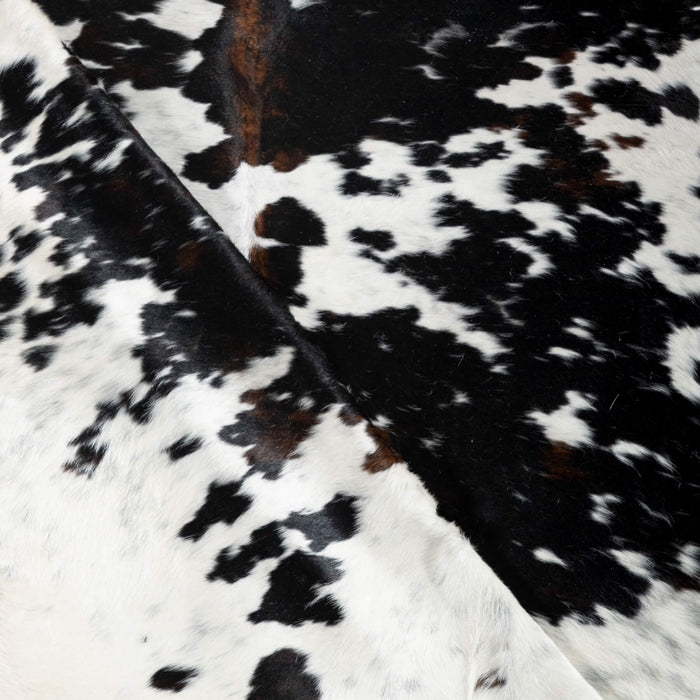 Dark Tricolor Cowhide Rug Size 7'3" L x 6'10" W 2900