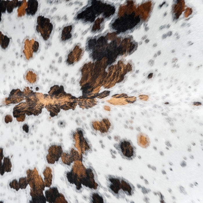 White Tricolor Cowhide Rug Size 7'3" L x 6'2" W 2914