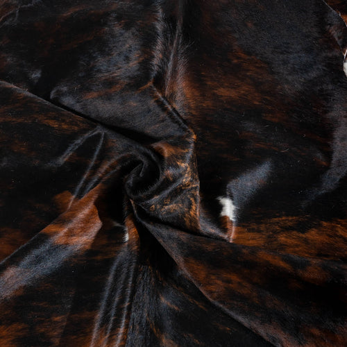 Dark Tricolor Cowhide Rug Size 7'0" L x 6'5" W 2916